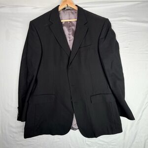 Oscar de la Renta Profile Mens Black 3 Button Blazer Suit Jacket Sport Coat